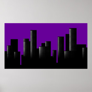 Affiches paysage urbain pourpre