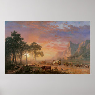 Affiches Paysage vintage, sentier de l'Oregon par Bierstadt