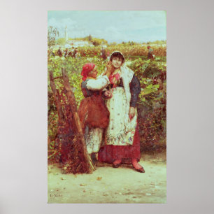 Affiches Paysans dans une vigne