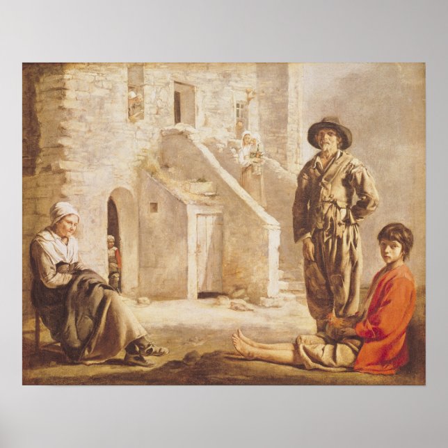 Affiches Paysans devant leur maison, vers 1641 (Devant)