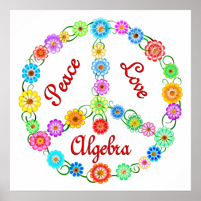 Affiches Peace Love Algebra (Devant)