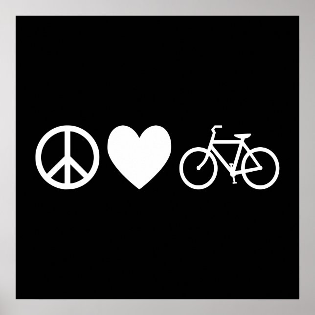 Affiches Peace Love and Bicycles (Devant)
