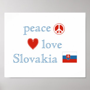 Affiches Peace Love and Slovakia