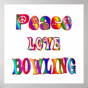 Affiches Peace Love Bowling