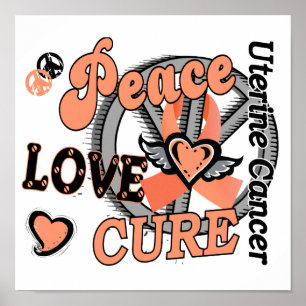 Affiches Peace Love Cure 2 Cancer utérin