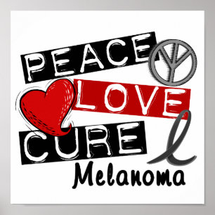 Affiches Peace Love Cure Melanoma