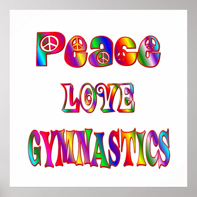 Affiches Peace Love Gymnastique (Devant)
