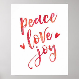 Affiches Peace love joy inspirant Noël imprimé