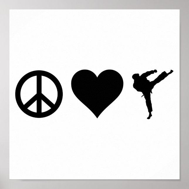 Affiches Peace Love Karate (Devant)