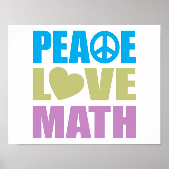 Affiches Peace Love Math (Devant)