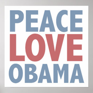 Affiches Peace Love Obama