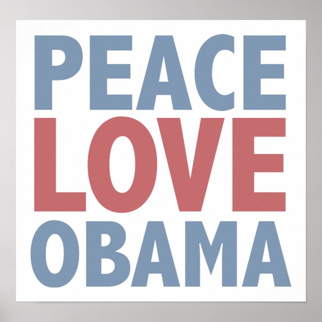 Affiches Peace Love Obama (Devant)