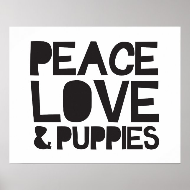 Affiches Peace Love & Puppies (Devant)