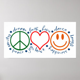 Affiches Peace Love Smile