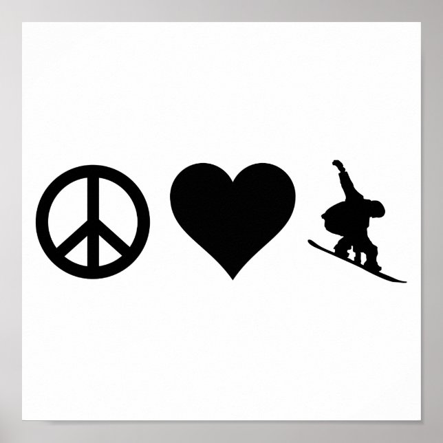 Affiches Peace Love Snowboard (Devant)
