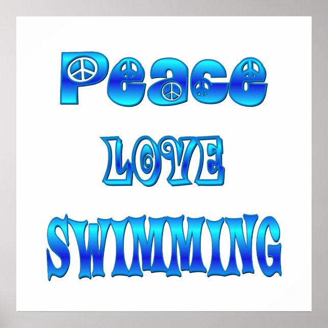Affiches Peace Love Swimming (Devant)