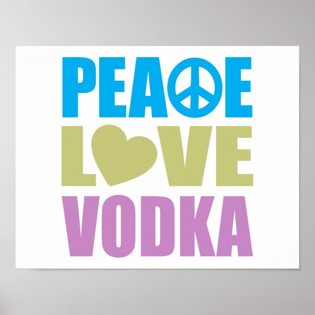 Affiches Peace Love Vodka (Devant)