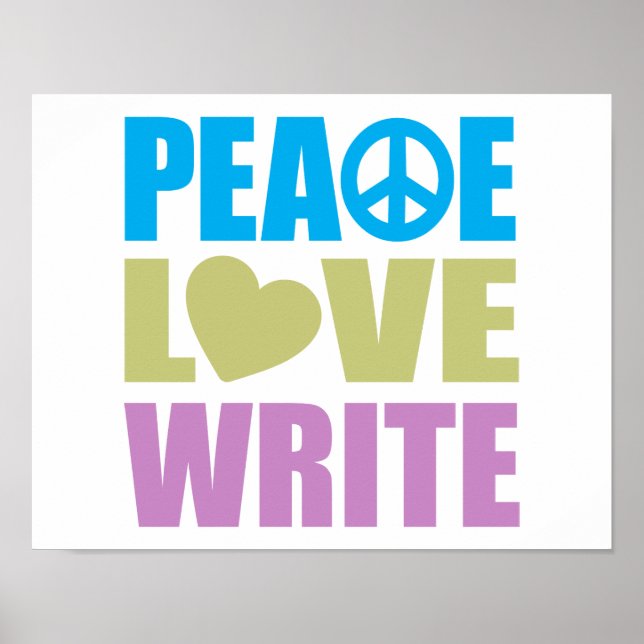 Affiches Peace Love Write (Devant)