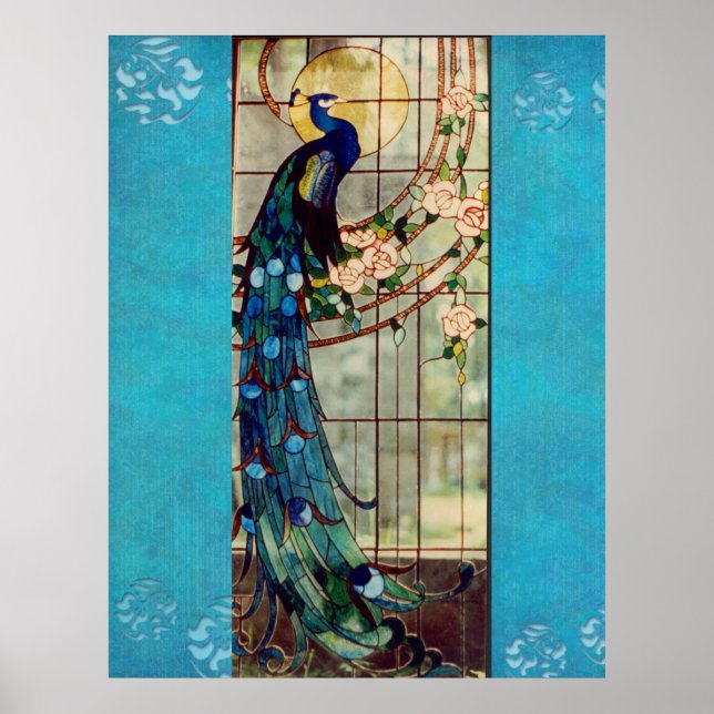 Affiches Peacock en verre tendu (Devant)