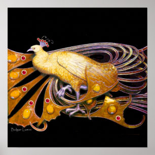 Affiches PEACOCK, jaune rouge violet noir