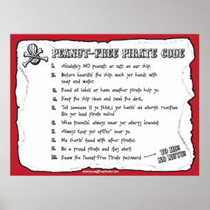 Affiches Peanut-Free Pirate Code (Poster)