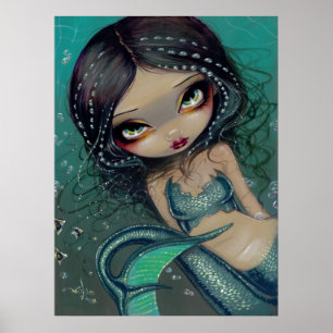 Affiches Pearl Swirl Mermaid ART IMPRIMER Big Eyed Mermaid