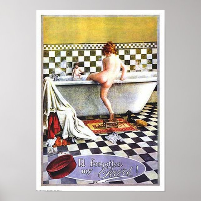 Affiches Pears Savon Enfant Bain (Devant)