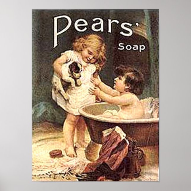 Affiches Pears Soap Kids Washing Chien (Devant)