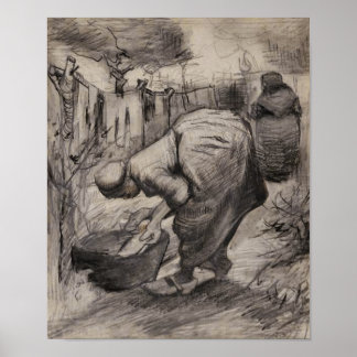 Affiches Peasant Women, Washtub & Laundry Van Gogh Fine Art