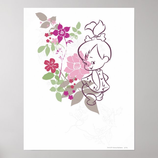 Affiches PEBBLES™ Un Cutie Dans Les Fleurs (Devant)