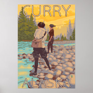 Affiches Pêche à la mouche - Curry, Alaska