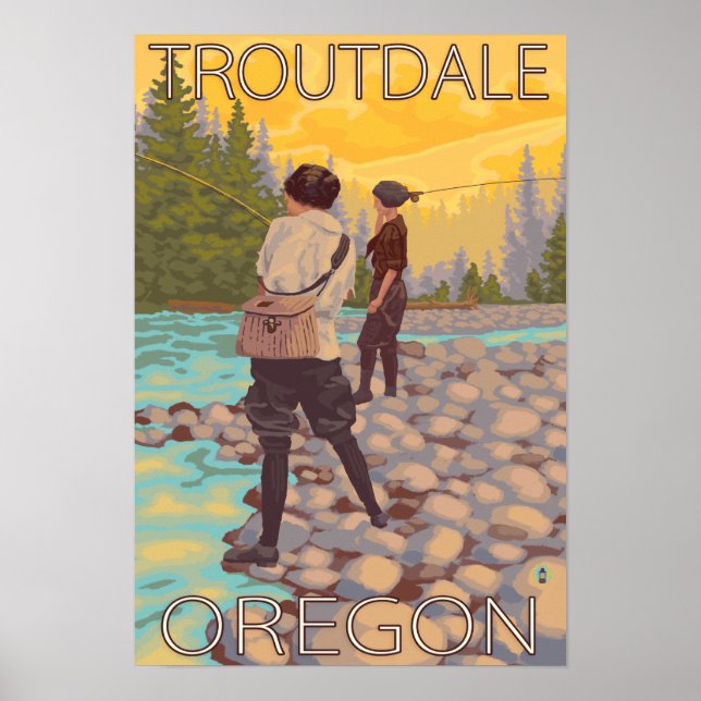 Affiches Pêche à la mouche - Troutdale, Oregon (Devant)