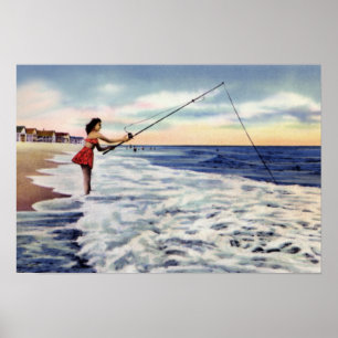 Affiches Pêche au surfcasting de la Caroline du Nord de