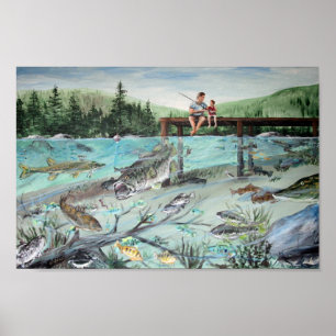 Affiches Pêche avec le papa