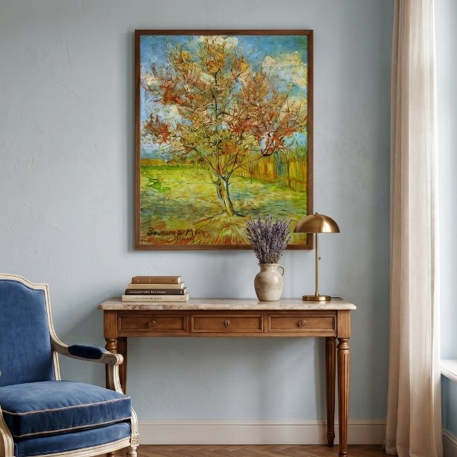 Affiches Pêcher rose en fleurs par Vincent van Gogh (Pink Peach Tree in Blossom (Reminiscence of Mauve) by Vincent van Gogh is post impressionism art.)
