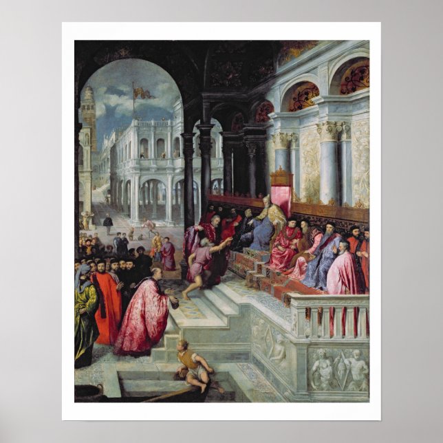 Affiches Pêcheur donnant l'anneau au chien de Venise (Devant)