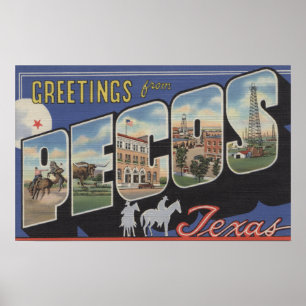 Affiches Pecos, TexasGrandes lettres ScènesPecos, TX