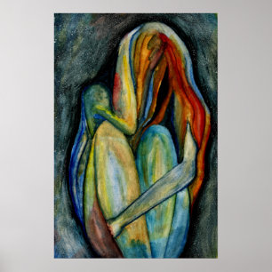 Affiches Peint à la main Femme Abstraite Aquarelle moderne