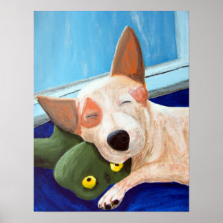 Affiches Peinture à la grenouille à capuchon rouge Heeler