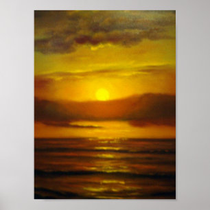 Affiches Peinture à l'huile de coucher de soleil