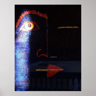 Affiches Peinture à l'huile originale : Hierophant, Oeil en