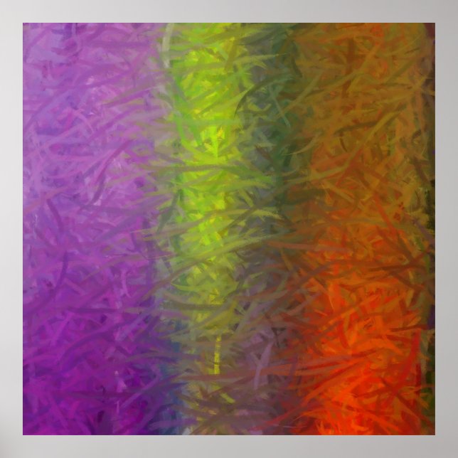 Affiches Peinture Abstraite violet vert orange 2 (Devant)