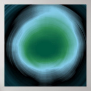 Affiches Peinture acrylique abstraite en spirale bleu clair