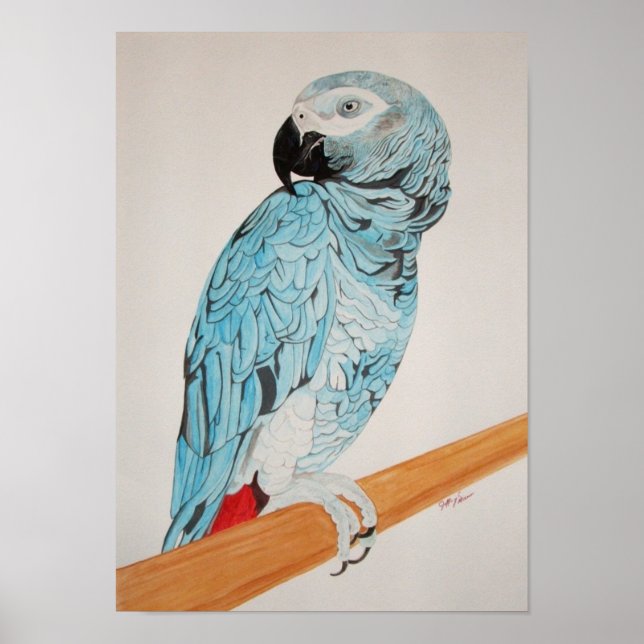 Affiches Peinture africaine en gris (Devant)