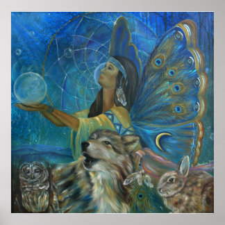 Affiches Peinture amérindienne de loup de mer