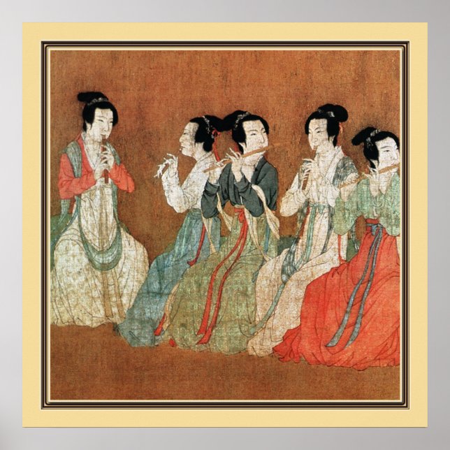 Affiches Peinture ancienne chinoise, dames (Devant)