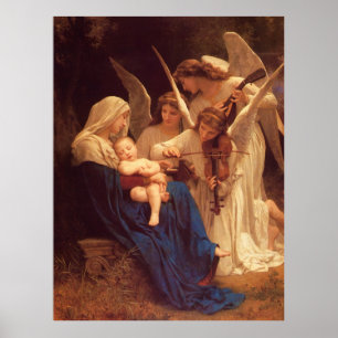 Affiches Peinture classique de Bouguereau : Chanson des ang