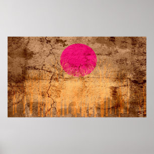 Affiches Peinture d'abrégé sur cru de coucher du soleil