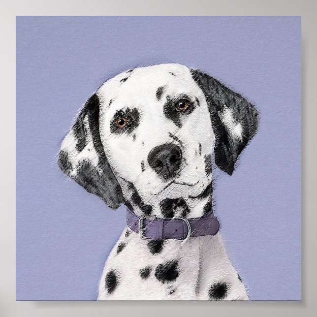 Affiches Peinture Dalmatienne - Cute Original Chien Art (Devant)