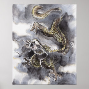 Affiches Peinture de chinois traditionnel, année du dragon